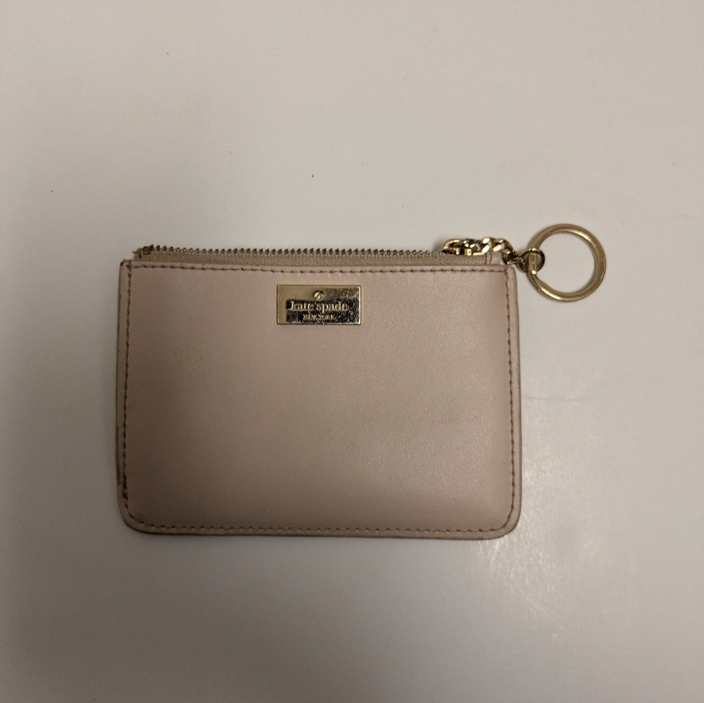 Kate Spade light pink card holder/wallet and keychain